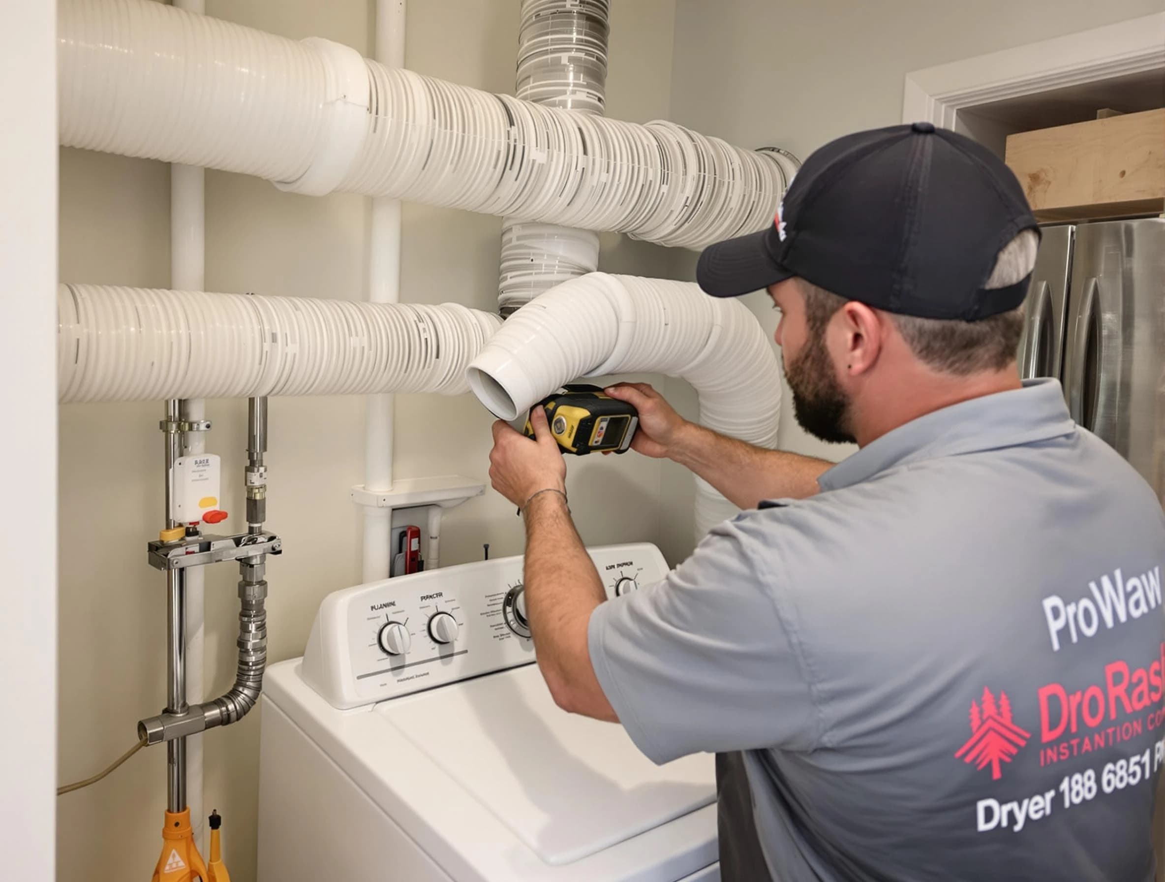 Professional dryer vent hose installation by Washington Dryer Vent Cleaning in Washington