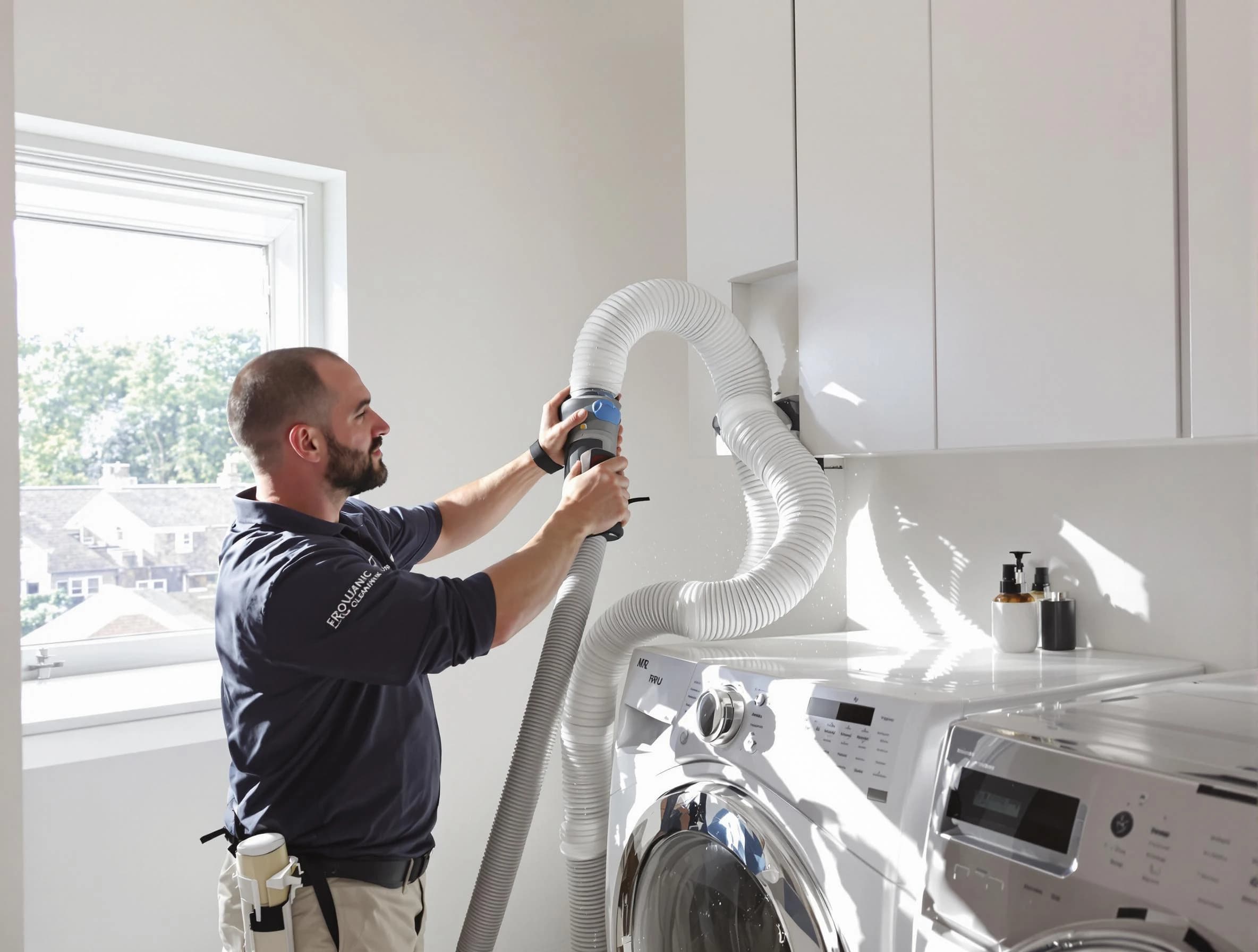 Certified Washington Dryer Vent Cleaning technician performing dryer vent cleaning in Washington