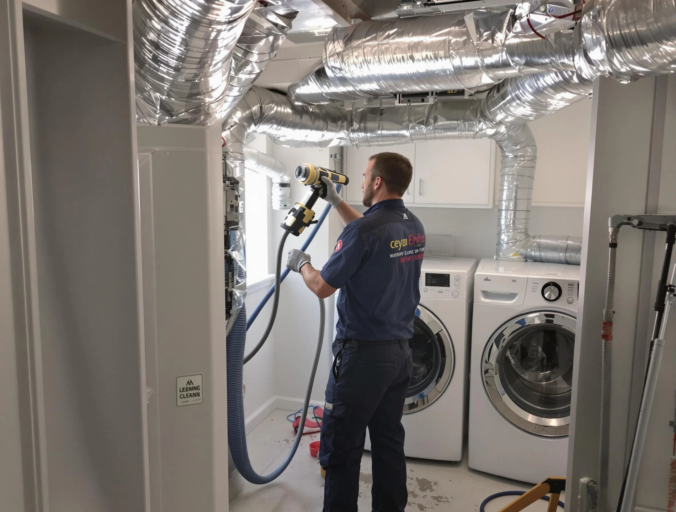 Washington Dryer Vent Cleaning specialist using advanced equipment for thorough duct cleaning in Washington